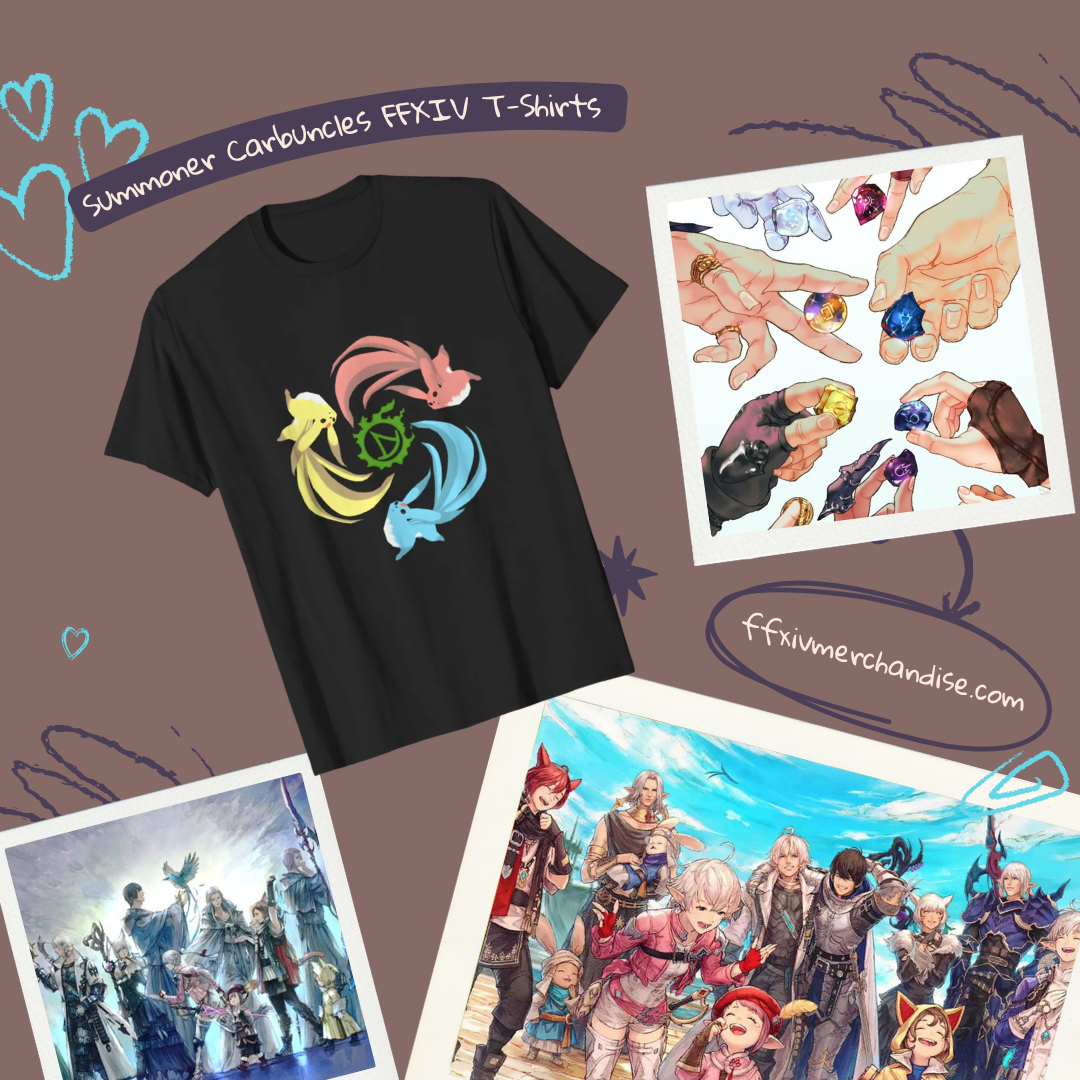 Summoner Carbuncles PTTT1205  FFXIV T-Shirts